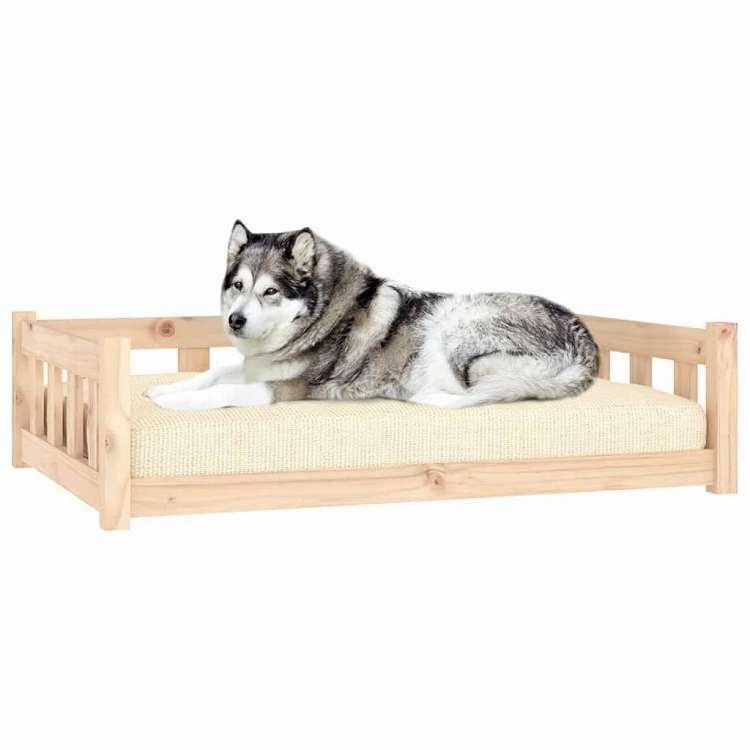 vidaXL 犬用ベッド 105.5x75.5x28 cm 無垢材 パイン材 動物 ペット用品 ペット用品 犬用品 犬用ベッド 代引不可の画像