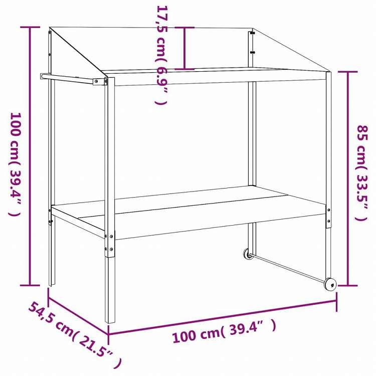 vidaXL 植物スタンド アントラシート 100x54，5x100cm 亜鉛メッキ鋼ホーム ガーデン 芝 ガーデン ガーデニング 植物スタンド 代引不可_6