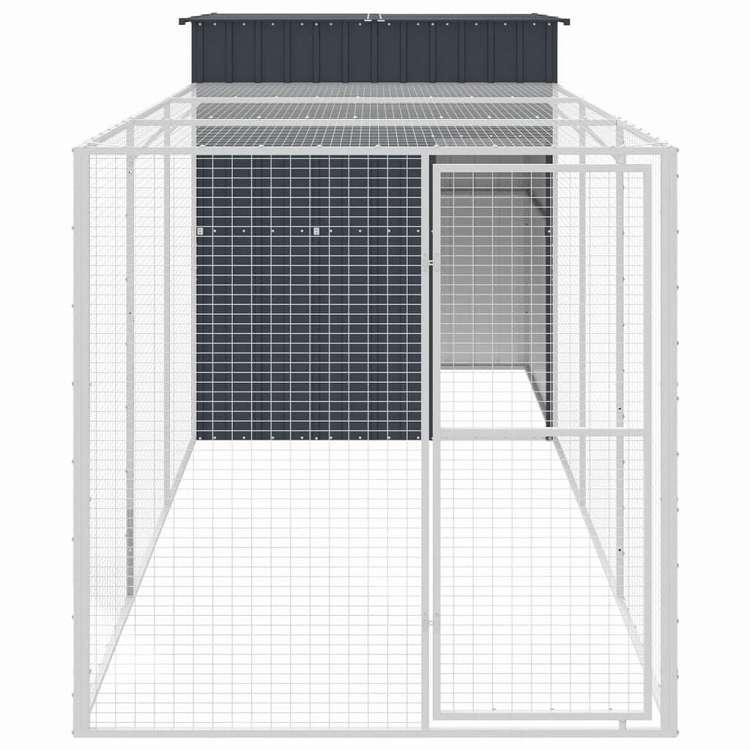 vidaXL 鶏小屋 ラン付き アンスラサイト 165x455x181 cm 亜鉛メッキ鋼 動物 ペット用品 ペット用品 小動物用品 小動物 飼育・ケージ 代引不可_2