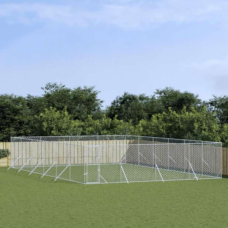 vidaXL 屋外用犬小屋 シルバー 8x12x2m 亜鉛メッキ鋼製Animals Pet