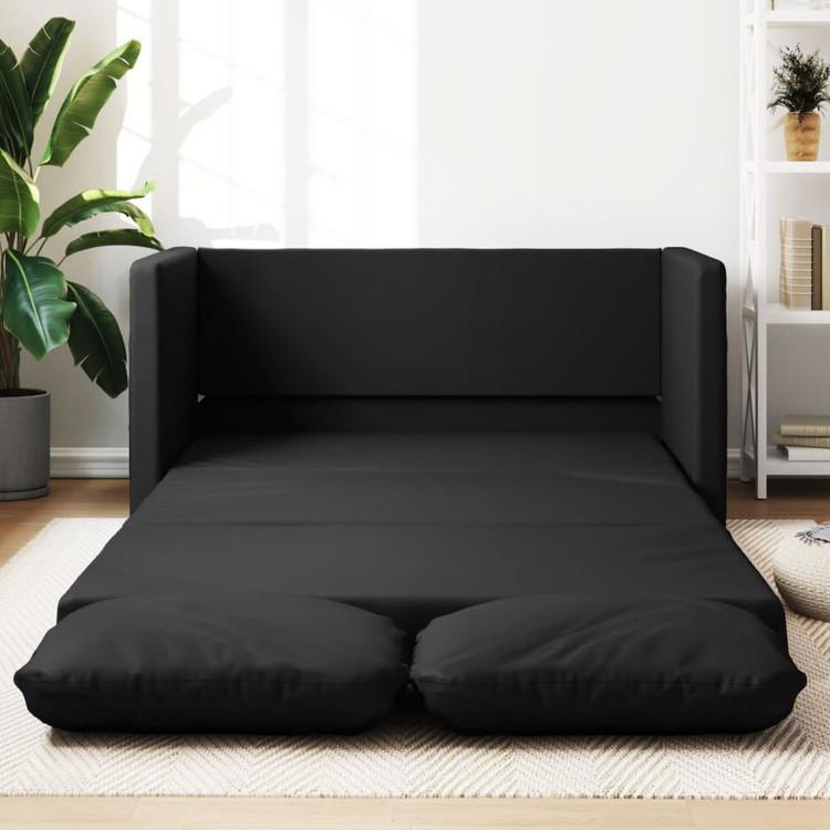 vidaXL ソファベッド 2-in-1 ブラック 112x174x55 cm 合成皮革家具