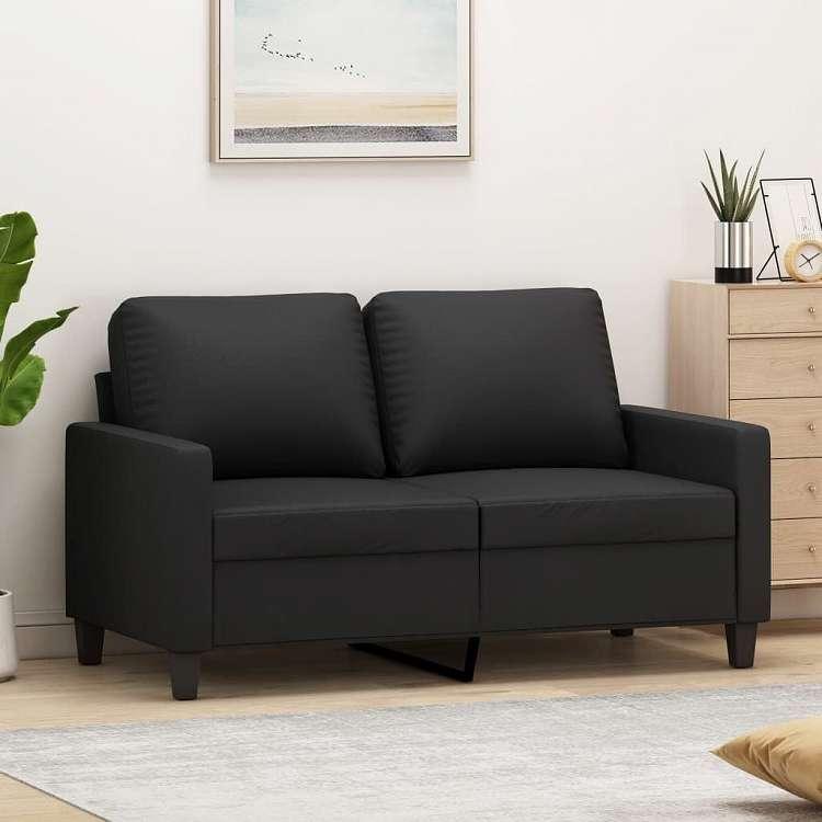 vidaXL 2人掛けソファ ブラック 120cm 合成皮革製 家具 ソファ 代引