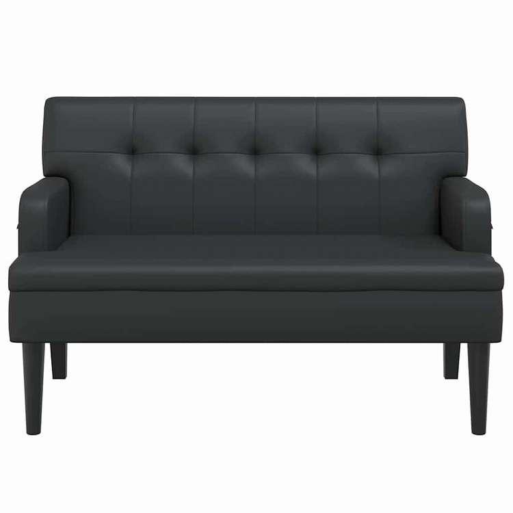 vidaXL ベンチ 背もたれ付き ブラック 112x65.5x75 cm 合成皮革 家具 ベンチ 代引不可_3