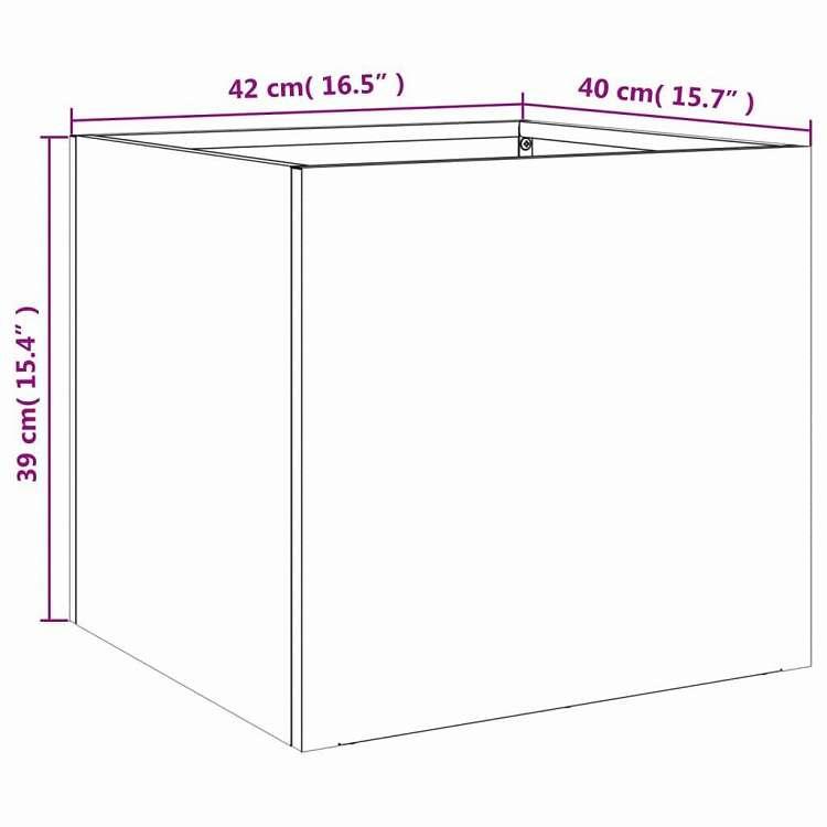 vidaXL プランター 2点 アントラシート 42x40x39cm スチール ホーム ガーデン 芝 ガーデン ガーデニング 鉢植え・プランター 代引不可の画像