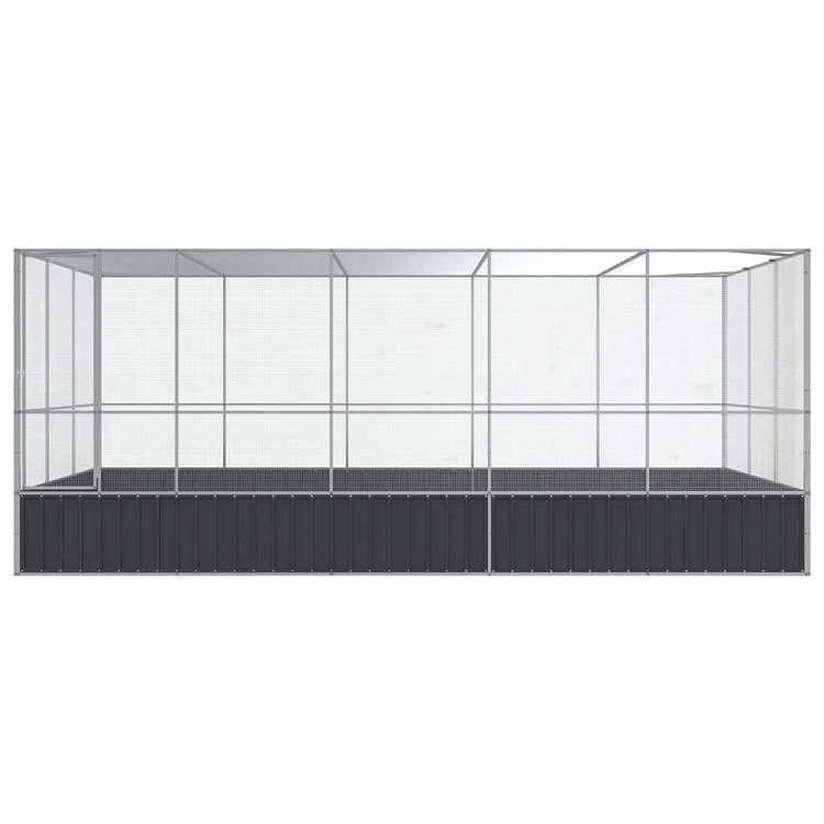 vidaXL 鳥小屋 拡張付き シルバー 518x307x212 cm スチール 動物 ペット用品 ペット用品 鳥用品 取りかご・スタンド 代引不可_2