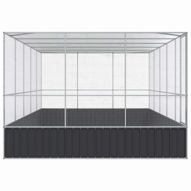 vidaXL 鳥小屋 拡張付き シルバー 518x307x212 cm スチール 動物 ペット用品 ペット用品 鳥用品 取りかご・スタンド 代引不可_3