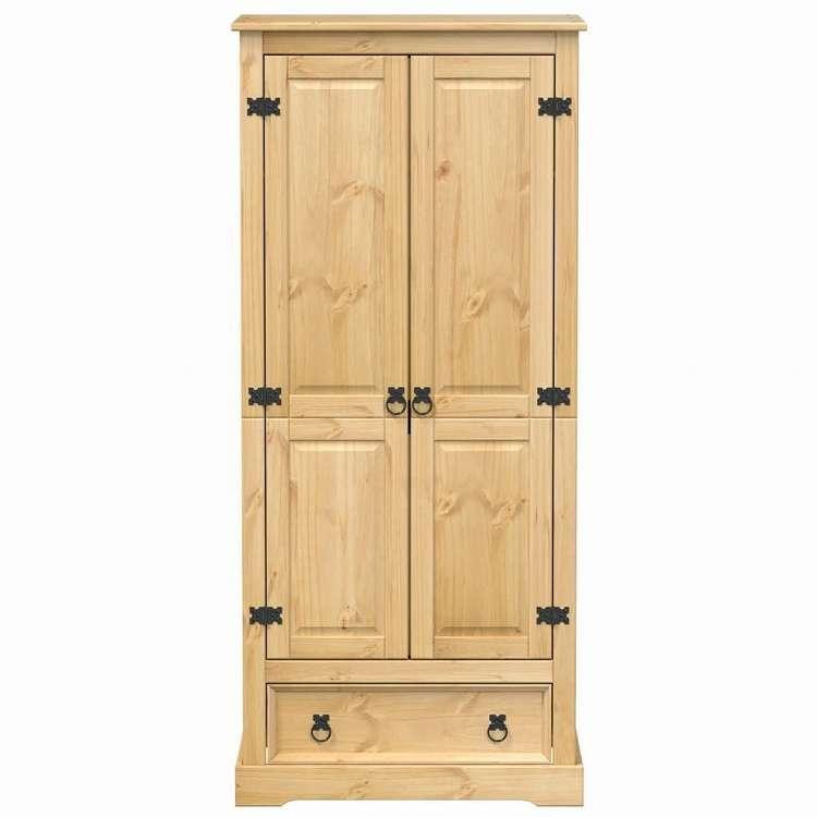 vidaXL ワードローブ コロナ 76x50x170 cm 無垢材 パイン材 家具 キャビネット 収納 戸棚・ワードローブ 代引不可_3