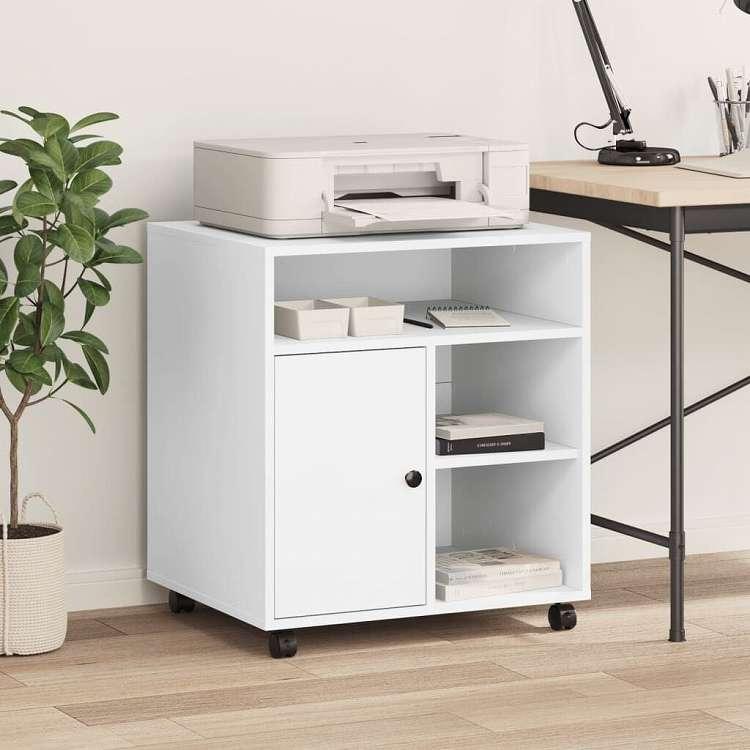 vidaXL プリンタースタンド キャスター付き ホワイト 60x50x67cm 電子機器 印刷・コピー・スキャン・ファックス Printer， Photocopier Fax Machine 代引不可_2