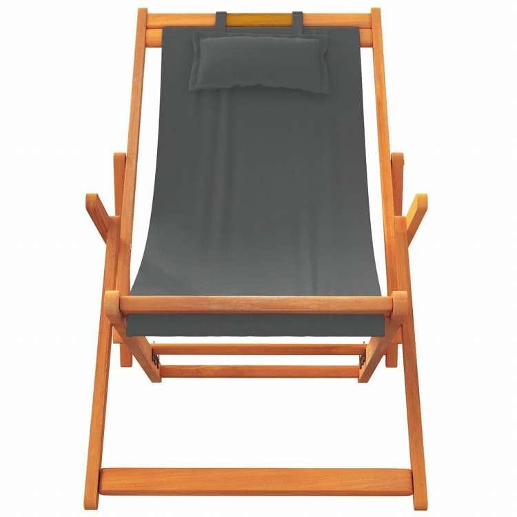 vidaXL 折りたたみビーチチェア 2点 布製 グレー家具 アウトドア家具