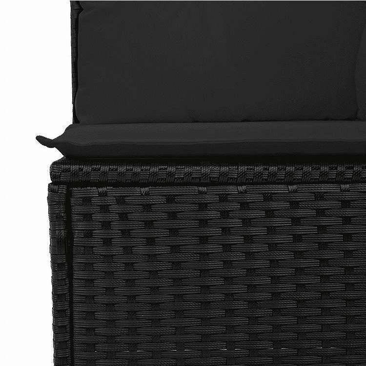 vidaXL 6点セット ガーデンソファセット クッション付き ブラック ポリラタン家具 アウトドア家具 屋外家具セット黒 代引不可