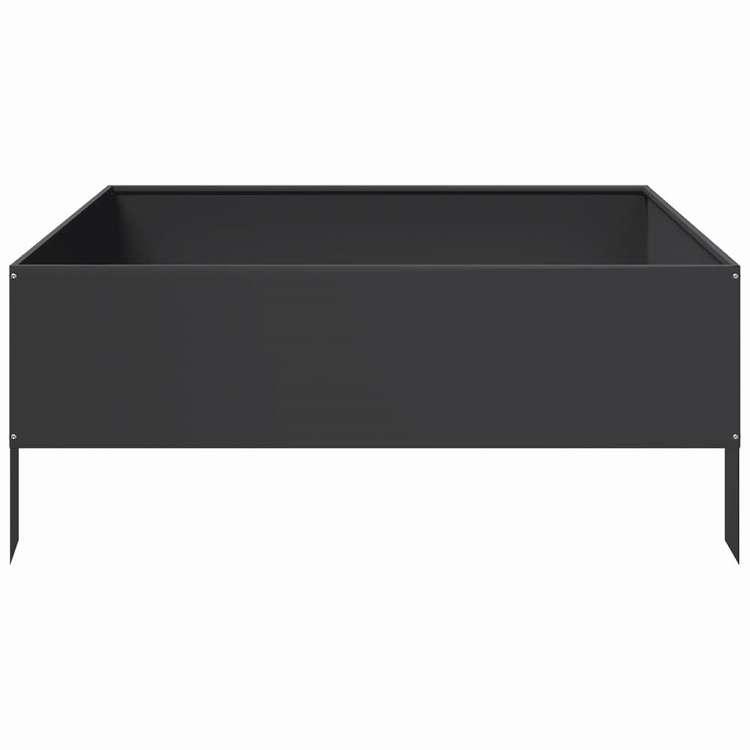 vidaXL ガーデンレイズドベッド ブラック 100x100x25 cm スチール ホーム ガーデン 芝 ガーデン ガーデニング 鉢植え・プランター 代引不可_4