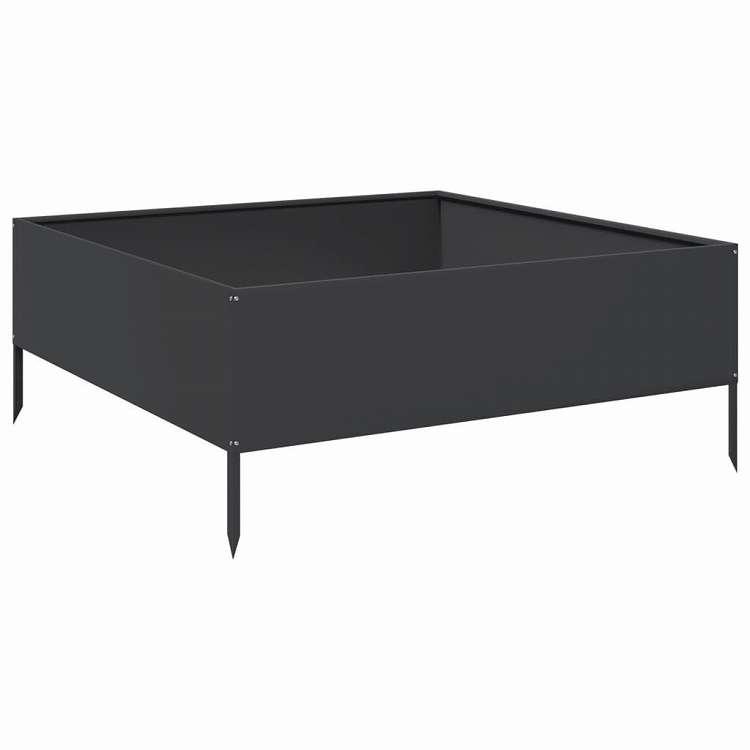 vidaXL ガーデンレイズドベッド ブラック 100x100x25 cm スチール ホーム ガーデン 芝 ガーデン ガーデニング 鉢植え・プランター 代引不可_5