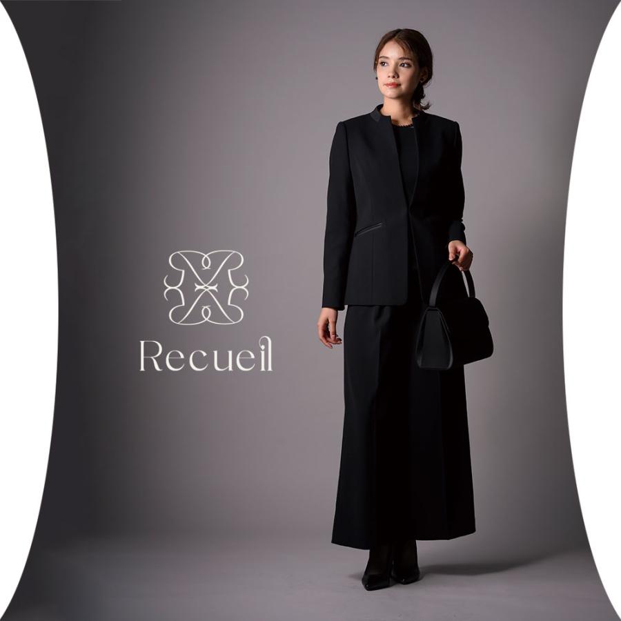 ブラックフォーマル 喪服 レディース パンツスーツ ゴム ロング