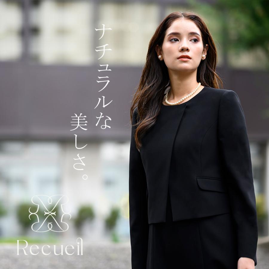 ブラックフォーマル 喪服 レディース スーツ ワンピース ロング丈 トール ひざ下 レギュラー 選べる 前開き 洗える S/M/L/LL 【5560003】の画像