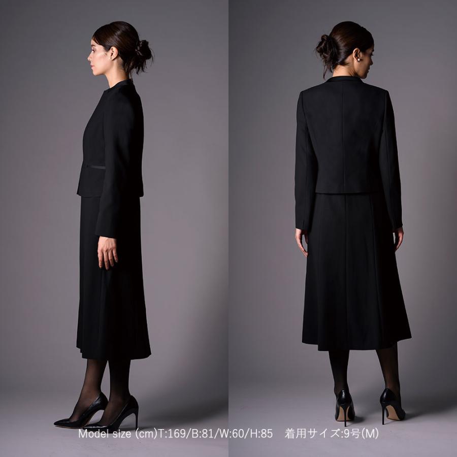 ブラックフォーマル 喪服 レディース スーツ ワンピース ロング丈 トール 前開き 洗える M/L/LL/3L 【5560006】の画像