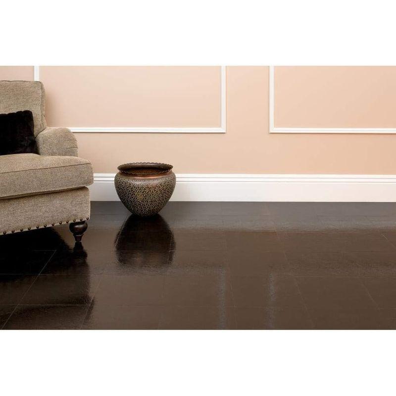 ビニールフロアタイル　粘着式粘着式床材　マルチパック　12''　x　(100　12''　ソリッドブラックホワイト　5-Pack　Piece