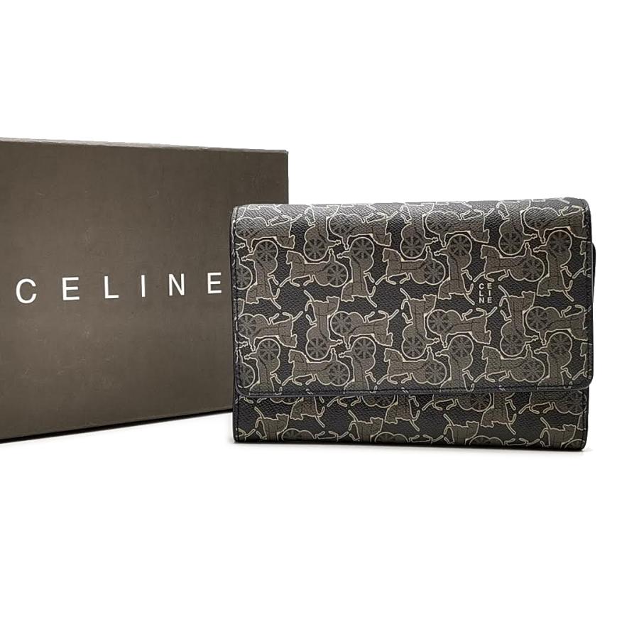 送料無料 超美品 セリーヌ CELINE 財布 三つ折り サルキーロゴグラム