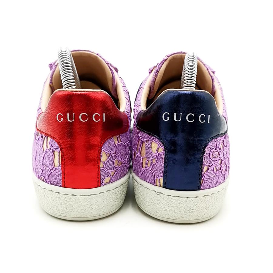 送料無料 超美品 グッチ GUCCI スニーカー 498705 フラワー リーフ レブロッド 22.5cm相当 レディース｜recycle-favori｜07