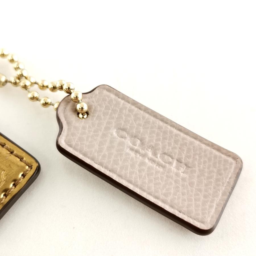 送料無料 コーチ COACH キーホルダー チャーム アクセサリー バッグチャーム 小物 プレート 3点セット 茶系 金系 灰系 レディース｜recycle-favori｜04