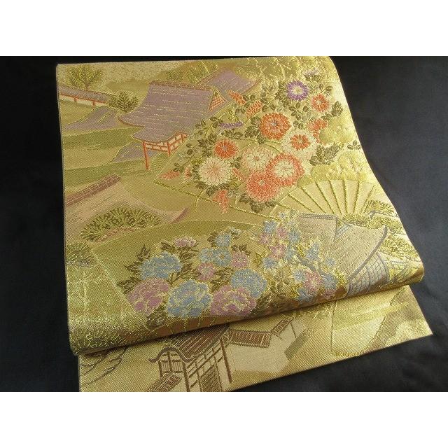 of-133 袋帯「六通柄袋帯 唐織 扇面花文 金糸 正絹」 平和屋着物