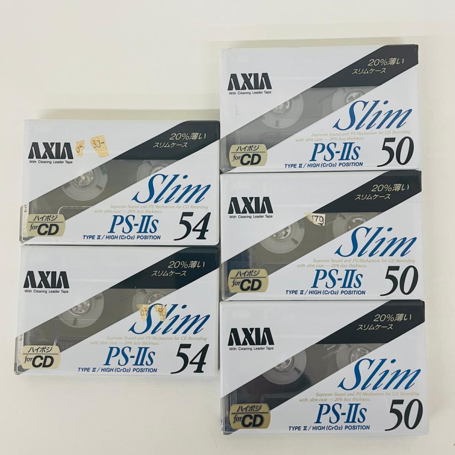 ■未開封■カセットテープ■AXIA■PS-Ⅱs46分■slim■ハイポジション■ 50×3本 54×2本 全5本 AXIA Slim PS-IIs ハイポジション TYPEII