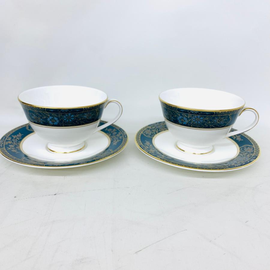ROYAL DOULTON CARLYLE カップ＆ソーサー 2客セット グリーン 花柄 