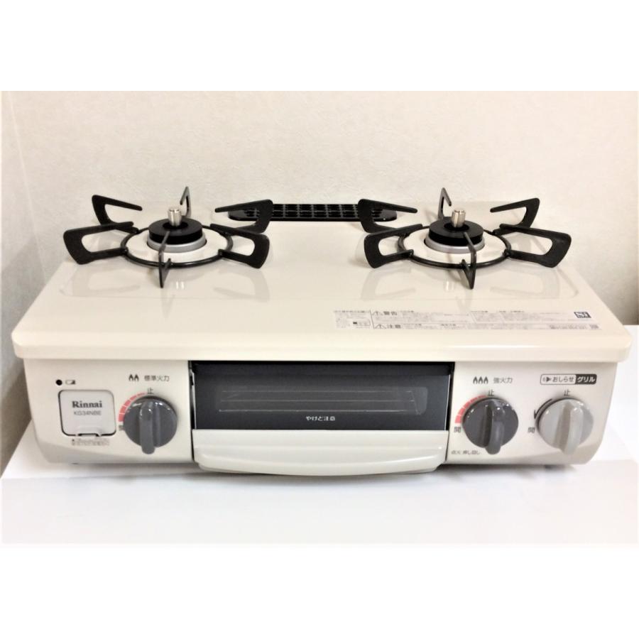 リンナイ 都市ガス グリル付 ガステーブル ガスコンロ KG34NBER 2020年製