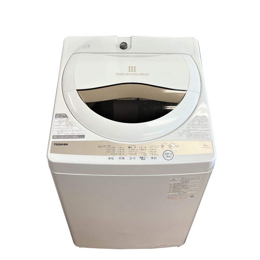 洗濯機 一人暮らし TOSHIBA 東芝 5kg 2021年製 AW-5GA1 グランホワイト 