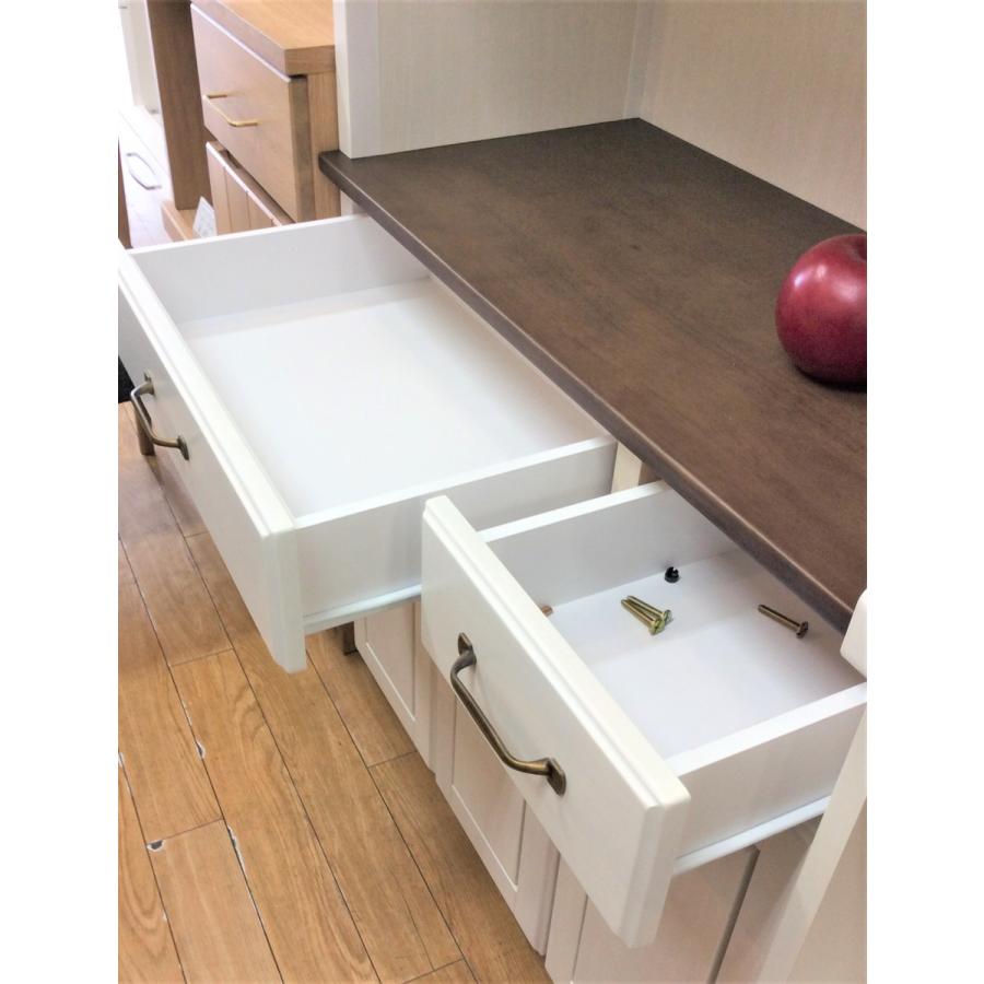 キッチンボード 幅88cm ホワイト カントリー シャビーの画像