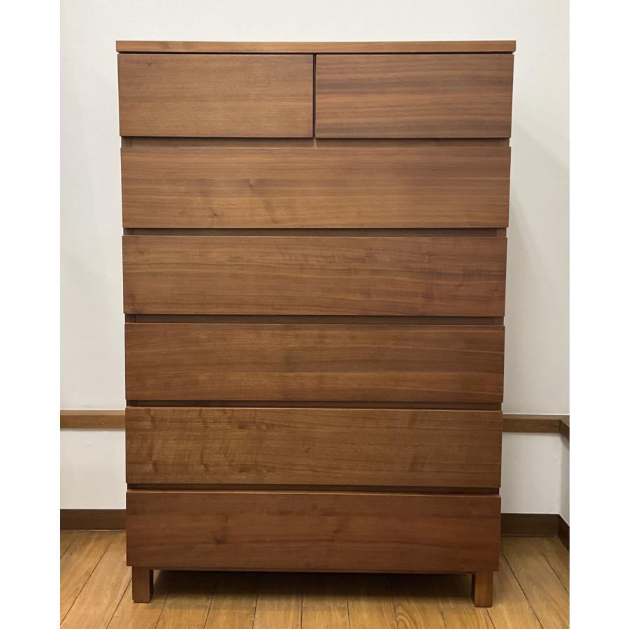 無印良品 ウォールナット材チェスト 6段 ワイド 幅80cm 高さ120cm 