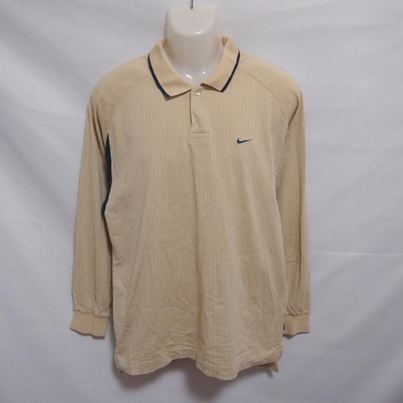 古着 メンズl Nike ナイキ ゴルフウェア ポロシャツ 長袖 ボタン ロングスリーブ ベージュ Fg1691 新品 古着 スポーツ用品店 リサイクルスポーツ 通販 Yahoo ショッピング