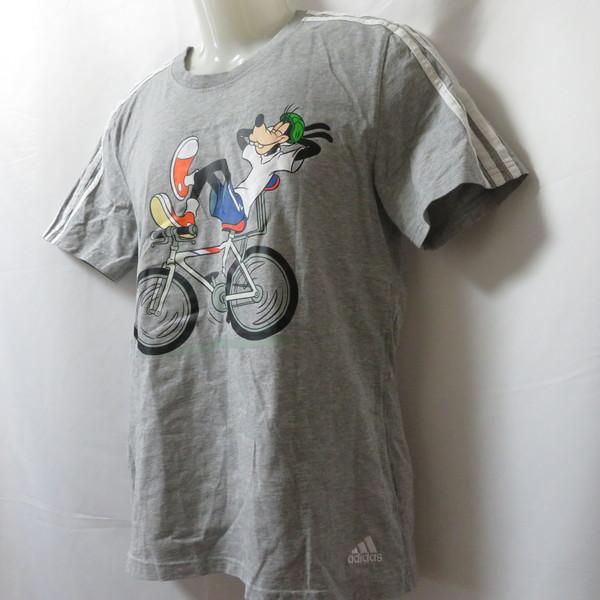 古着 メンズL adidas/アディダス Tシャツ 半袖 グーフィー サイクリング スポーツ カジュアル グレー GQ0900｜recycle-sports｜02