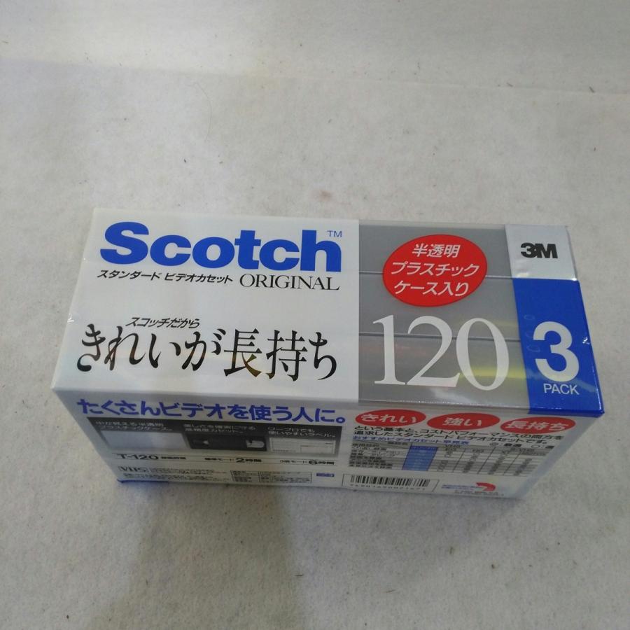 【未使用品】Scotch 120分 VHSビデオテープ3本パック スタンダードテープ T-120BPL×3｜recyclekaden｜04