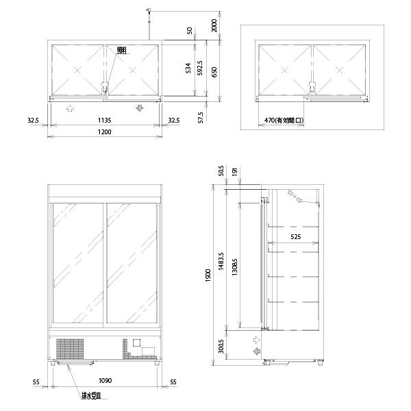 フクシマガリレイ （新品）フクシマガリレイ リーチイン冷蔵ショー