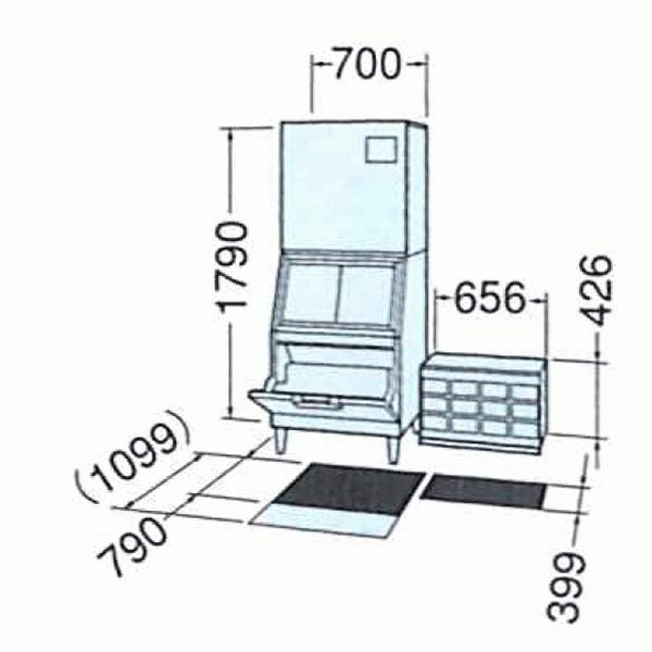 ホシザキ　製氷機　幅700×奥行790×高さ1790(mm)　スタックオンタイプ　空冷式　FM-550ASK-SA　フレークアイスメーカー　FM-550ASK-1-SA　550kgタイプ　(旧