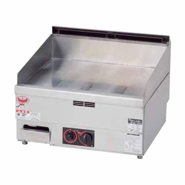 （新品・安心2年保証）マルゼン 卓上ガスグリドル(サーモスタット付) 幅600×奥行600×高さ300×バック150(mm) MGG-066TB