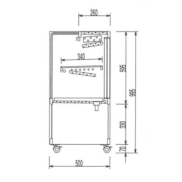 大穂製作所(OHO)　低温冷蔵ショーケース　幅1800×奥行500×高さ995(mm)　(旧　OHGP-SRAe-1800　OHGP-SRAf-1800