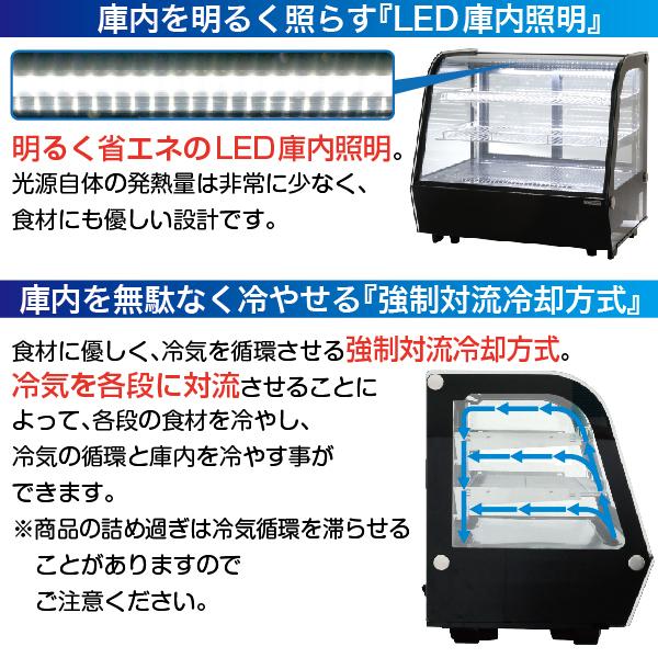 レマコム 新品 卓上 対面冷蔵ショーケース 160L RCS-T90S2RB