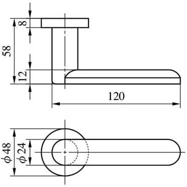 ＭＩＷＡ Ｕ９ＬＡ５５−１型 BS64mm 扉厚33〜42mm 左右勝手兼用 ステンレスシルバー色（ST) キー３本付き_1