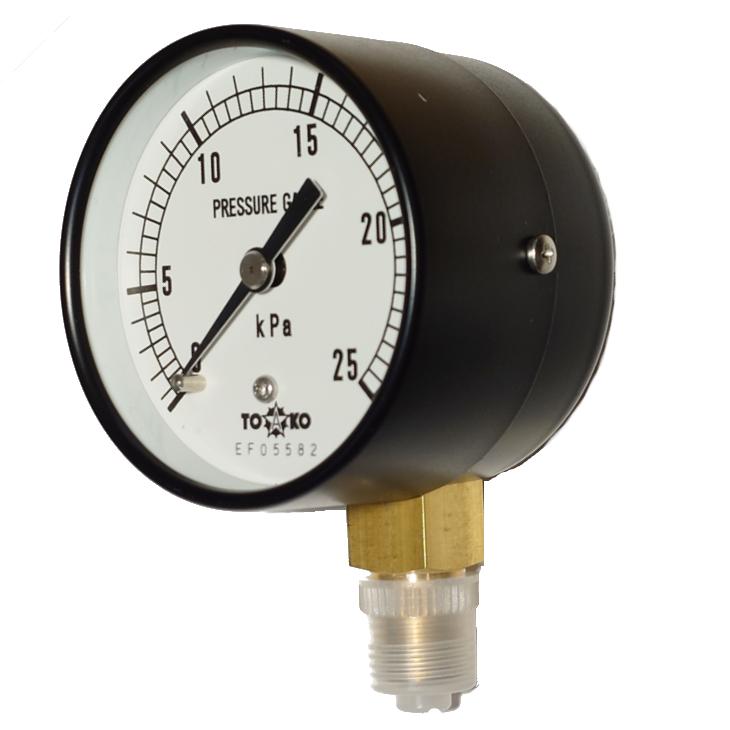 微圧計Φ60(チャンバー式) BL-B-AT1/4G60×25kPa 圧力計0〜25 kPa ケース
