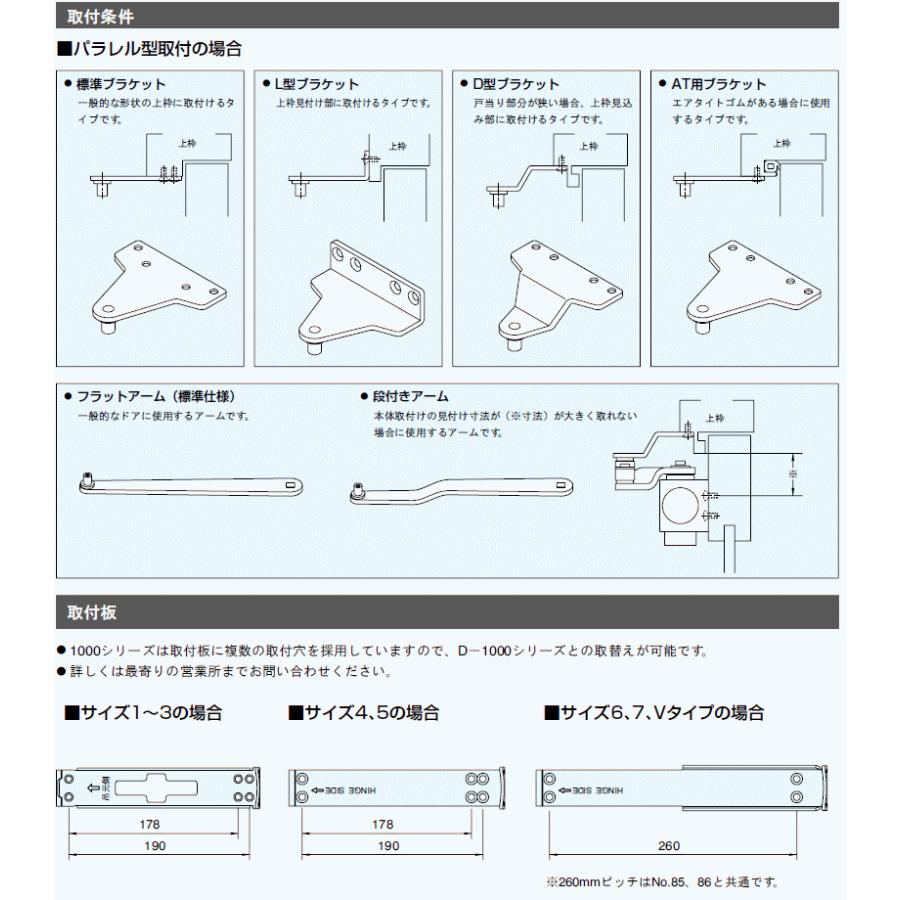 リョービ ドアクローザ 1000シリーズ シルバー 1003p 代引不可