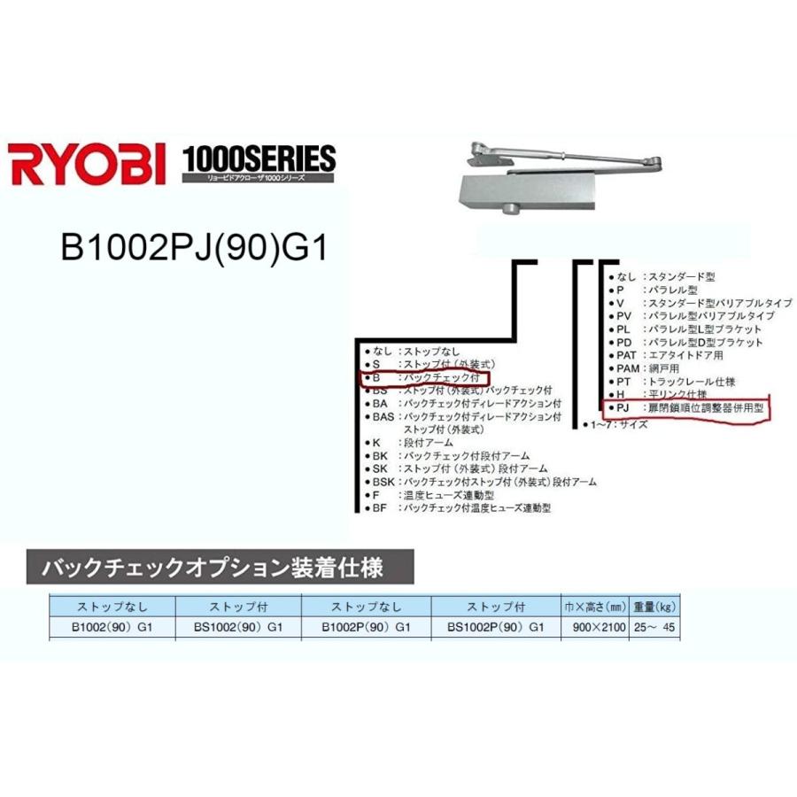 リョービ ドアクローザ 1000 G1シリー B1002PJ(90)G1 (N)色