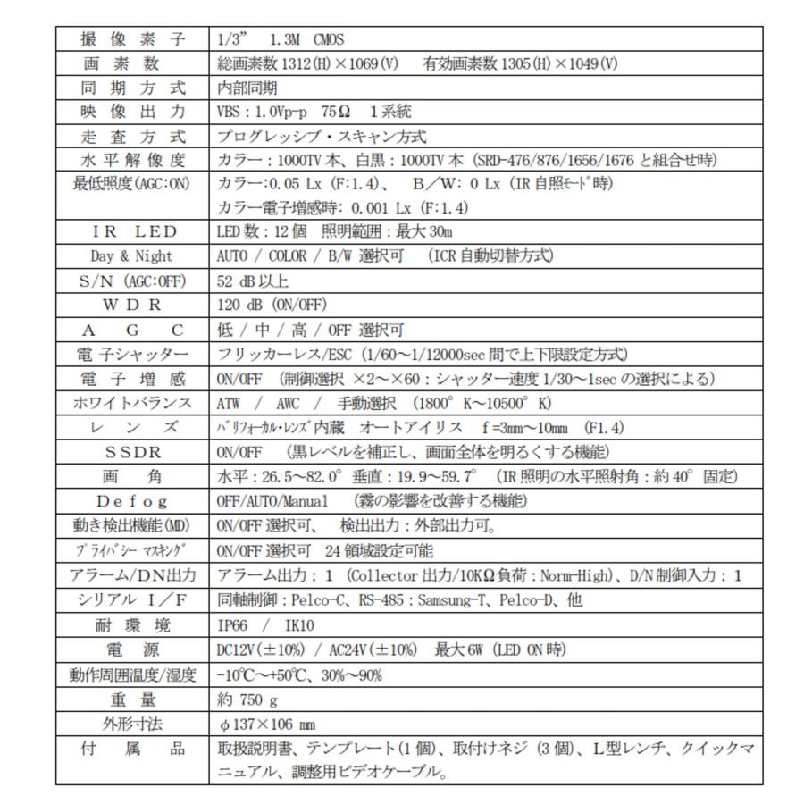 B449-34 SAMSUNG SCD-2080 高解像度バンダル ドームカメラ 【公式通販】
