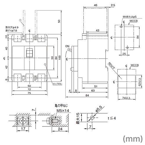 富士工業 富士電機 BW100EAG-3P100 BWシリーズ 一般配線用オート