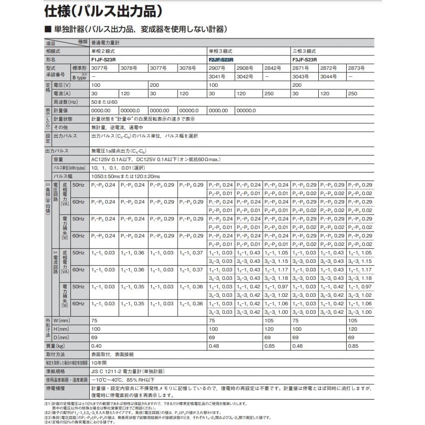 富士電機 電子式電力量計 ブレーカタイプ電力量計 JFシリーズ 富士電機 電子式電力量計 ブレーカタイプ電力量計 JFシリーズ
