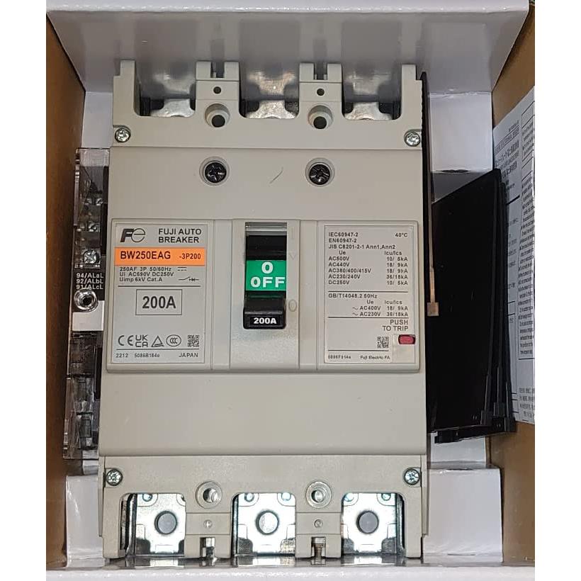 富士電機 BW250EAG-3P200 kA(警報スイッチ端子台付き)汎用一般 富士電機 BW250EAG-3P200 kA(警報スイッチ端子台付き)汎用一般