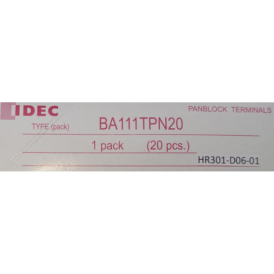 IDEC（アイデック） レール式端子台 本体 3極形 BA111TPN20（20個入
