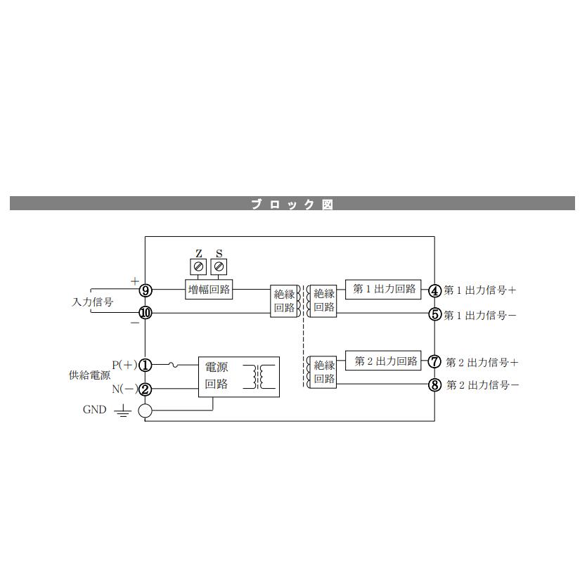 直流信号変換器 品番：MS3704-A-AA 入力信：号4〜20mA DC 出力信号