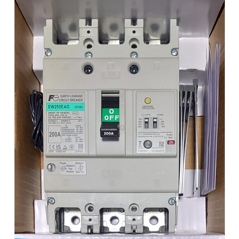 富士電機 一般配線用漏電遮断器 G-TWINシリーズ EW250EAG-3P200K 定格 