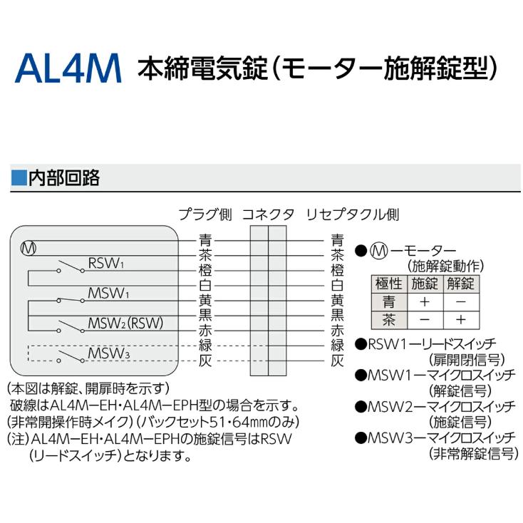 美和ロック MIWA 美和ロックU9AL4M-1 バックセット64mm 扉厚 
